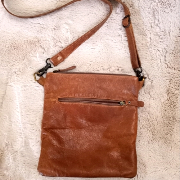 Myra Fidato Leather Tan Hair On Western Rodeo Festival Boho Moto Crossbody Bag - Picture 3 of 5